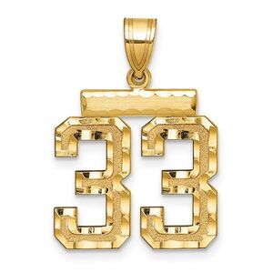 14K Yellow Gold, Varsity Collection, Medium D/C Pendant Number 33